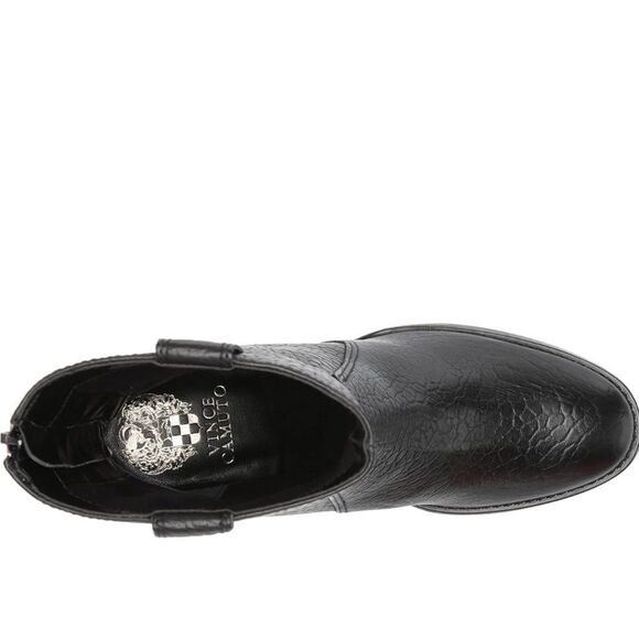 NWT Vince Camuto Black Pebbled Textured Leather Block Heel Bootie Boot 8.5 - Picture 4 of 5